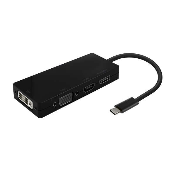Aisens Conversor Usb-C A Dp/Dvi/Hdmi/Vga - Usb-C/M-Dp/H-Dvi/H-Hdmi/H-Vga/H - 15Cm - Color Negro