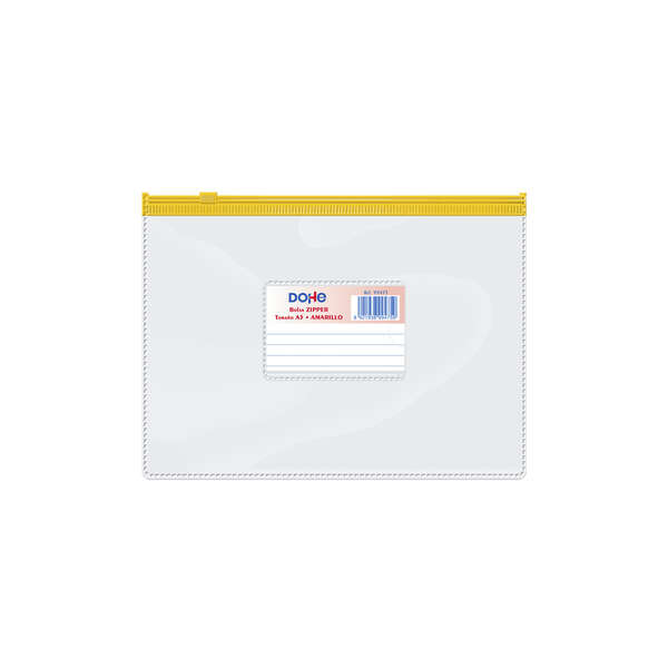 Dohe Bolsa Zipper Apaisada Pvc Transparente 150 Micras - Tamaño A5 - Apertura Superior - Cierre Zip Hermetico