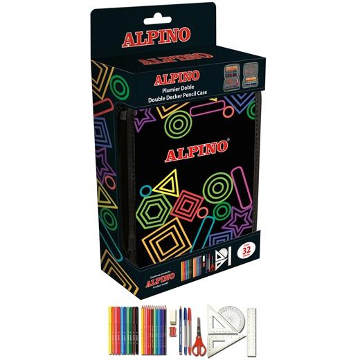 Alpino Plumier Doble Black En Blíster Material Incluído