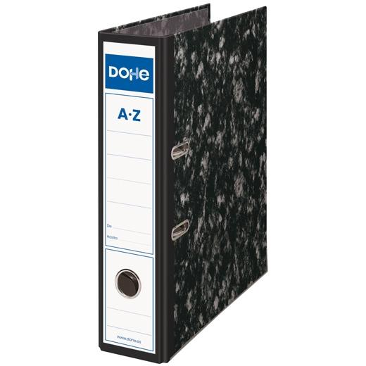 Dohe Archivador Palanca Archinovo Folio Lomo Ancho Rado Cartón Forrado Negro Jaspeado