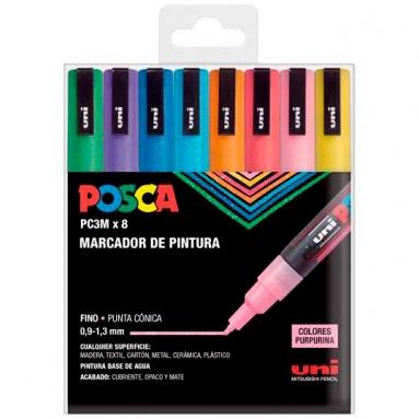 Posca Marcador  Pc-3M/8C Pintura No Permanente Punta Cónica 0,9 - 1,3 Mm C/Surtidos -Estuche Sp 8-