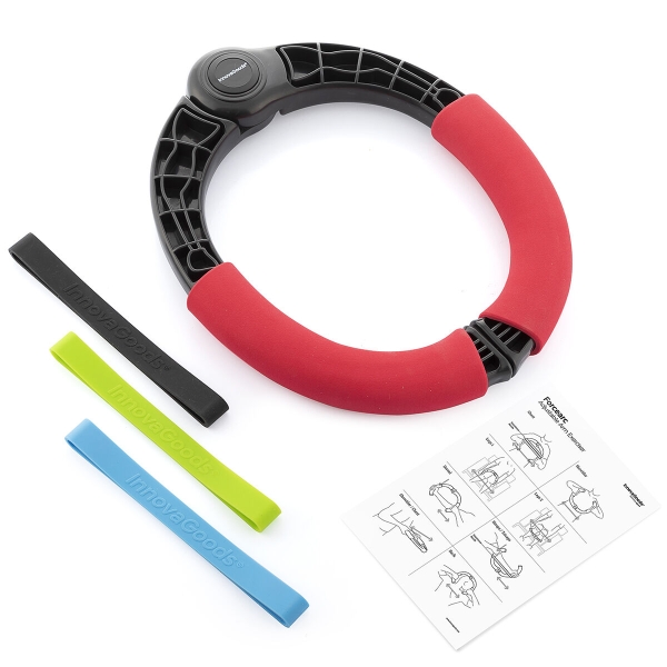 Innovagoods Forcearc Ejercitador De Brazos Regulable - Resistencia Ajustable - Guia De Ejercicios - Material Antideslizante - 3 Bandas De Resistencia - 31.5X26X3.3Cm - Colores Segun Nivel