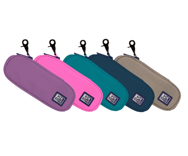 Oxford B-Hook Estuche Semirrigido Portatodo - 1 Compartimento - Gancho Para Colgar - Bolsillo Interior De Rejilla - Fabricado En Material Reciclado - Colores Surtidos