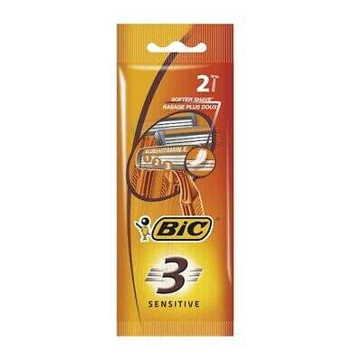Bic Sensitive 3 Pack De 2 Maquinillas De Afeitar Desechables De 3 Hojas - Tira Lubricante Con Aloe Vera