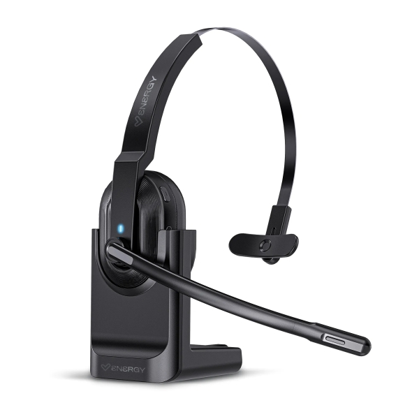 Energy Sistem Voice Pure Office Auriculares Inalambricos - Bluetooth 5.0, 2,4Ghz - Conexion Multipunto Telefono Y Ordenador - Microfono Con Cancelacion De Ruido - Color Negro