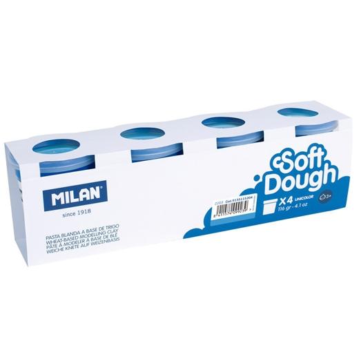 Milan Pasta Blanda Soft Dough Bote 116Gr Azul Caja 4 Ud