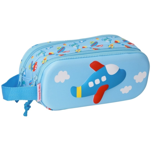 Safta Avion Portatodo - Cremallera - Asa Lateral - Color Azul Claro