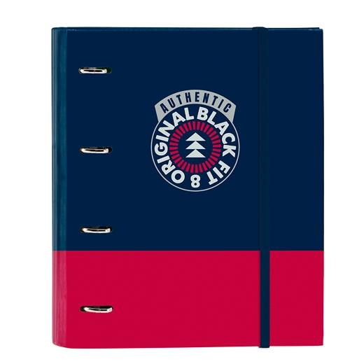 Safta Carpeta De Anillas 4X35Mm A4 C/Recambio 100H 80Gr 5X5 C/Separadores T/Duras Blackfit8 Authentic