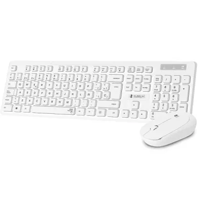 Subblim Combo Business Slim - Teclado Y Ratón Inalámbricos - Ergonomía Y Silencio - 2.4G - Color Blanco
