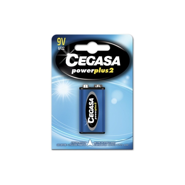 Cegasa Power Plus 2 Pack De 1 Pila 6F22 9V - Pila Salina Para Aparatos De Bajo Consumo