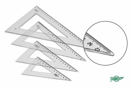 Faibo Cartabón Escolar Graduado 25Cm Transparente
