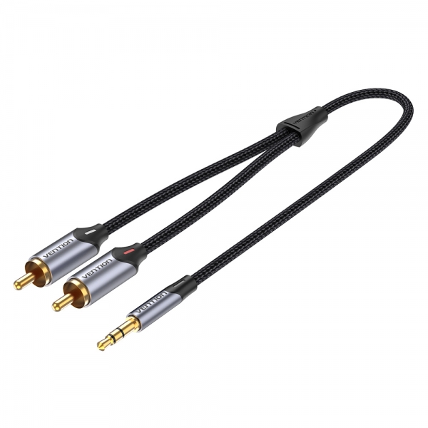 Vention Cable Estereo Jack 3.5 Macho A 2X Rca Macho - 3M - Color Gris
