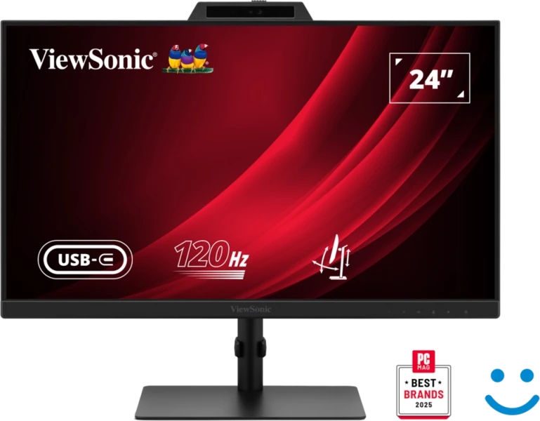 Viewsonic Vg2441V Monitor Led 27" Ips Fhd - Respuesta 4Ms - Altavoces 4W - Webcam - Ajustable En Altura, Giratorio E Inclinable - Hdmi, Displayport, Usb-C - Vesa 100X100Mm - Color Negro