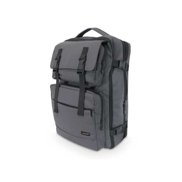 Lagart Mochila Ejecutiva De Viaje 25L Extensible A 40L - Medidas 47X31X22Cm - Poliester Oxford 900D Resistente Al Agua - Asa Superior, Correas Ergonomicas - Compartimento Para Portatil - Compartimento Especial Para Ropa Con Apertura Total - Color Gris