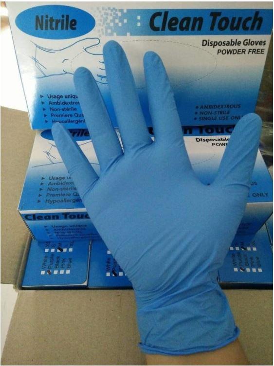 Guantes De Nitrilo Sin Polvo Talla M Azul Caja -100U-