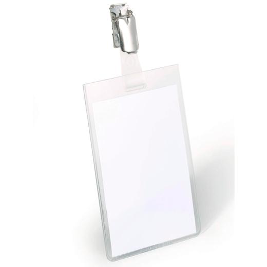 Durable Portanombres Para Identificación 90X60Mm Con Clip Giratorio Pack 25 Ud