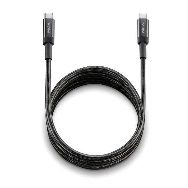 Ngs Cable 2.0 Usb-C Macho A Usb-C Macho - Carga Ultrarapida Hasta 65W - Longitud 2M - Color Negro