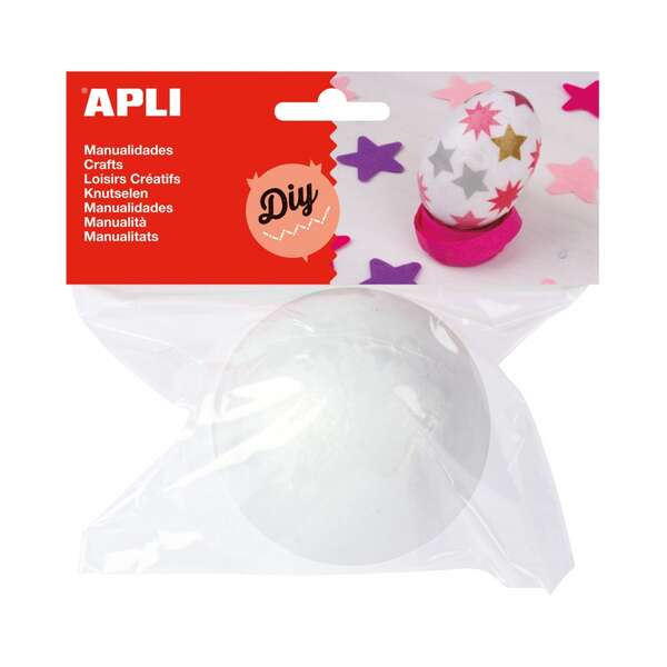 Apli Bola De Poliestireno Ø 80 Mm - Facil De Cortar, Pintar O Forrar - Ideal Para Manualidades - Color Blanco