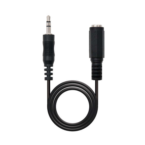 Nanocable Cable Audio Estereo Jack 3.5Mm Macho A Jack 3.5Mm Hembra 3M - Color Negro