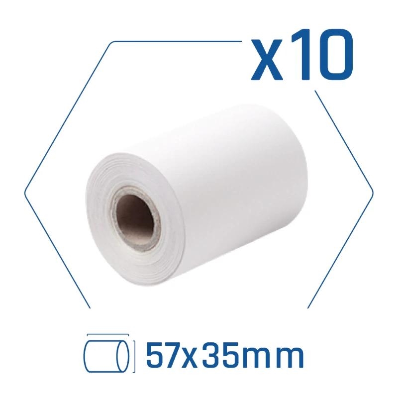 Iggual Pack 10 Rollos Papel Térmico Datáfono 57X35