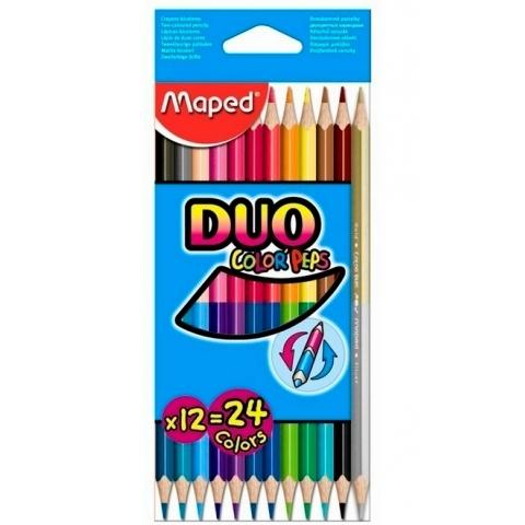 Maped Lápices De Colores Duo Color´peps Bicolor Surtidos Estuche De 12 Ud