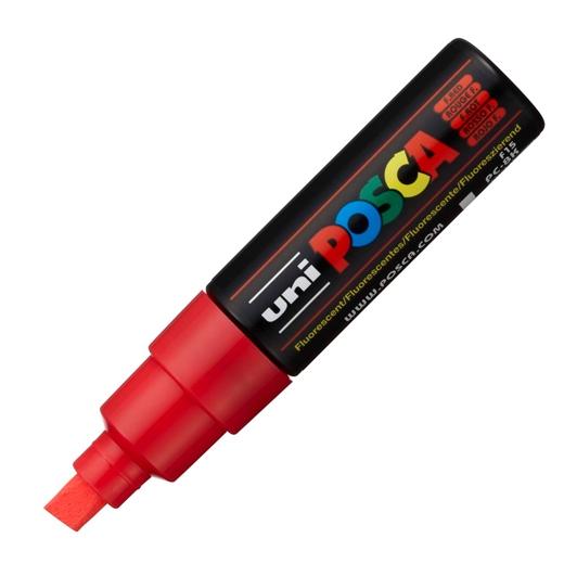 Posca Marcador  Pc-8K No Permanente Punta Biselada 8.0Mm Rojo Fluor