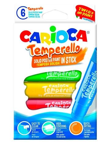 Carioca Témpera Sólida Temperello Colores - Caja De 6