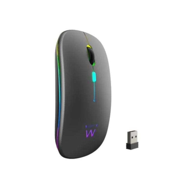Ewent Ratón Inalámbrico Recarg. Dual  Bt/Wifi, Rgb