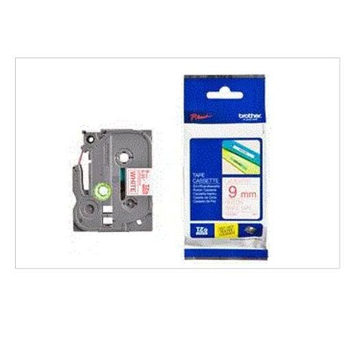 Brother Cinta Rotuladora Laminada Texto Rojo Sobre Blanco - 9Mmx8M