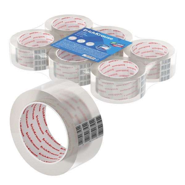 Erichkrause Precinto De Embalaje - Medidas 48Mmx50M - Adhesivo De Gran Adherencia - Facil De Cortar - Transparente