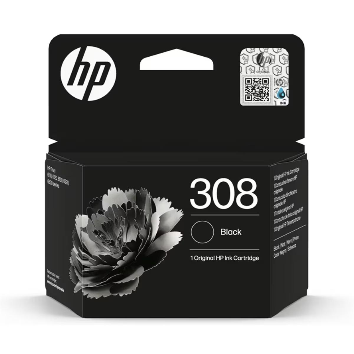 Hp Tinta Negro  Envy Series 6110, 6120, 6130, 6520, 6530 - Nº 308