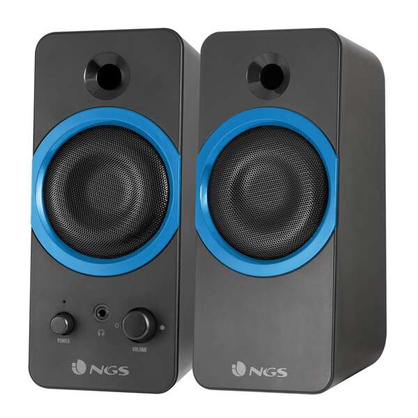 Ngs Gsx-200 Altavoces Usb 2.0 20W - Supergraves - Conexion Jack 3.5Mm - Controles En Altavoz - Color Negro/Azul