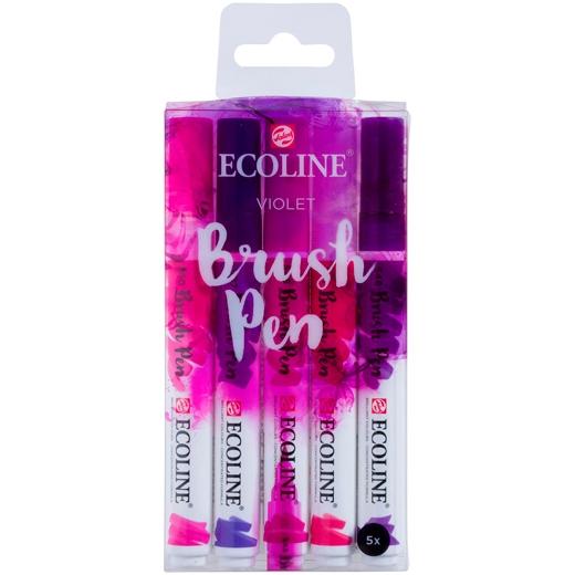 Talens Ecoline Rotuladores Brush Pen Punta Pincel Violeta Estuche 5 Ud