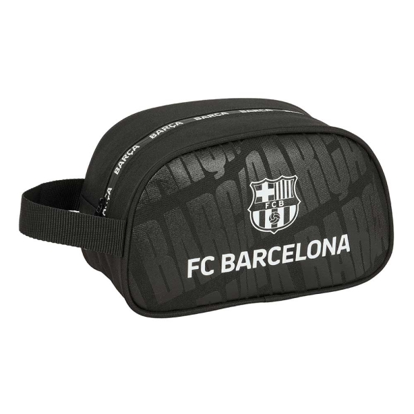 Safta F.c.barcelona Neceser De 5L - Cremallera - Asa Lateral - Adapatable A Carro - 260X120X150Mm - Color Negro
