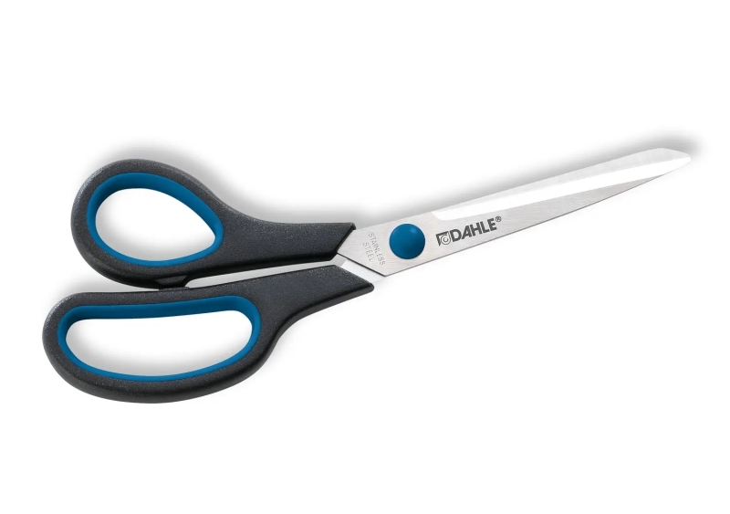 Dahle 54418 Office Comfort-Grip Tijeras De Acero Templado 21Cm - Modelo Especial Para Zurdos - Hojas Afiladas - Mangos Revestidos De Goma