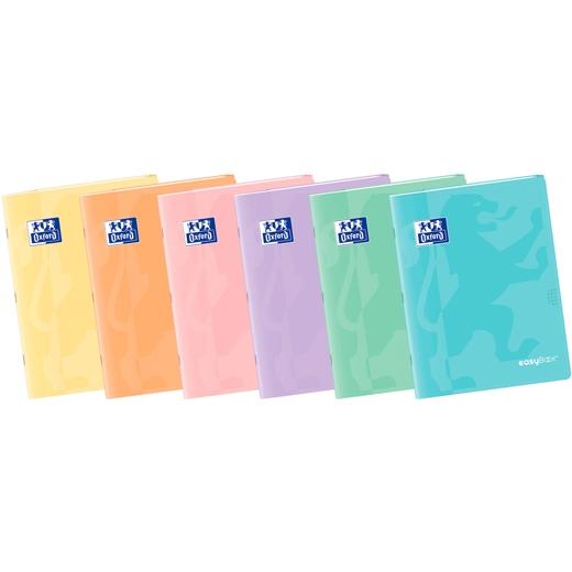 Oxford Libreta Grapada Easybook 48H A4 4X4Mm Tapa De Plástico C/Surtidos Pastel