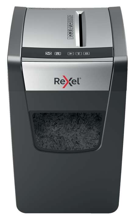 Rexel Momentum X410-Sl Slimline Destructora De Papel Manual Corte Confeti - Nivel De Seguridad P-4 - Destruye Hasta 10 Hojas - Capacidad De La Papelera 23L - Color Gris