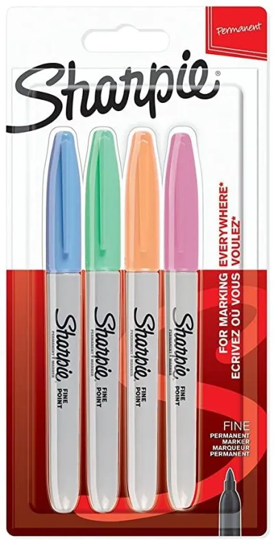 Sharpie Marcador Permanente Fine Punta Redonda 0.9Mm C/Surtidos Pastel Blíster 4 Ud