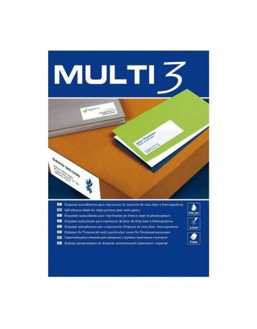 Multi-3 Etiquetas Adhesivas 105X48 Mm Inkjet/Láser C/Rectos 12 X 500H Blanco