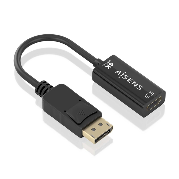 Aisens Conversor Displayport A Hdmi 4K@60Hz - Dp/M-Hdmi/H - 15Cm - Color Negro