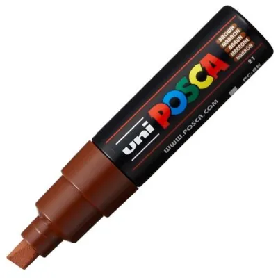 Posca Marcador  Pc-8K No Permanente Punta Biselada 8.0Mm Marrón