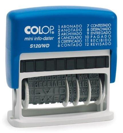 Colop Sello Printer S120/Wd 4Mm Formula/Fecha Español Azul/Bicolor