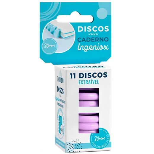 Carchivo Estuche 11 Discos Para Cuaderno Ingeniox 30Mm Plástico Malva