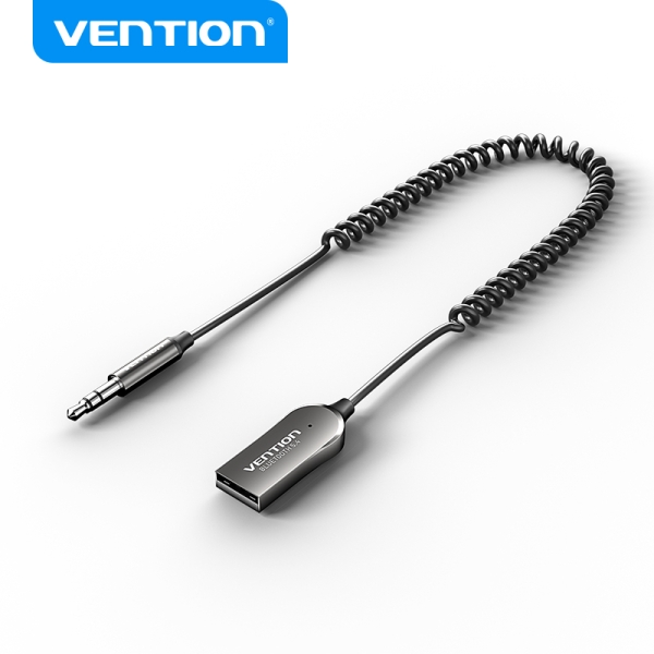 Vention Usb Coche Bluetooth 5.4 Audio Receiver - Llamadas Manos Libres - Audio Hi-Fi - Emparejamiento Dual - Plug & Play - Color Negro