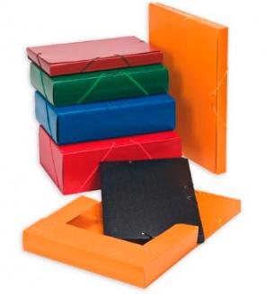 Carchivo Carpeta De Proyectos 12Cm Montada Cartón Compacto Pintado Brillo Con Gomas Folio Rojo