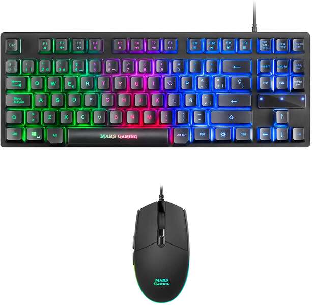 Mars Gaming Pack Teclado Formato Tkl + Raton 3200Dpi 6 Botones - Conectividad Usb - Iluminacion Rgb - Antighosting