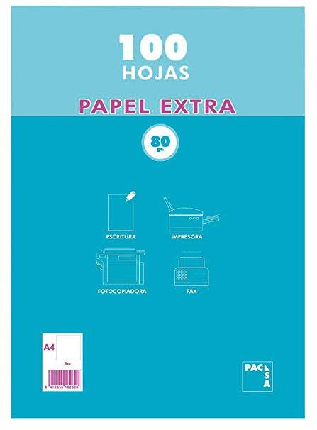 Pacsa Papel Extra 100H A4 80Gr Liso Sin Taladros Retractilado Blanco