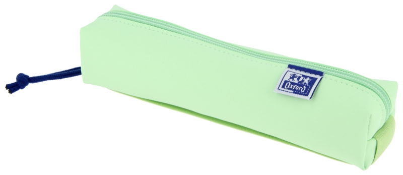 Oxford Live & Go Estuche Cuadrado Pequeño - Material Acolchado - Goma Elastica Para Unirlo Al Cuaderno - Color Verde
