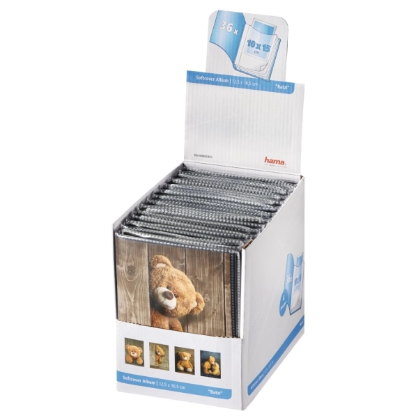 Hama Batzi Album De Fotos - Capacidad Para 36 Fotos 10X15Cm - Tapa Blanda - Insercion Desde Arriba - 12.5X16.5Cm - Colores Surtidos
