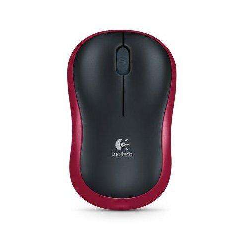 Logitech M185 Raton Inalambrico 1000Dpi - 3 Botones - Uso Ambidiestro - Color Negro/Rojo